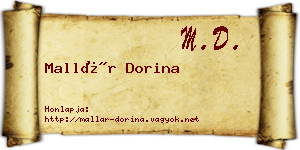 Mallár Dorina névjegykártya